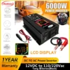 Peak 6000W 12V 220V/110V Car Power Inverter Converter Charger Adapter Dual USB LED Display Transformer Modified Sine Wave T3B