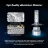 2PCS H4 Hi-Lo Beam Super Bright Auto Bulb H7 H11 H1 9005 9006 Car LED Headlight Bulbs 60W 13000LM 6000K Auto Headlamp 1902 - Image 4