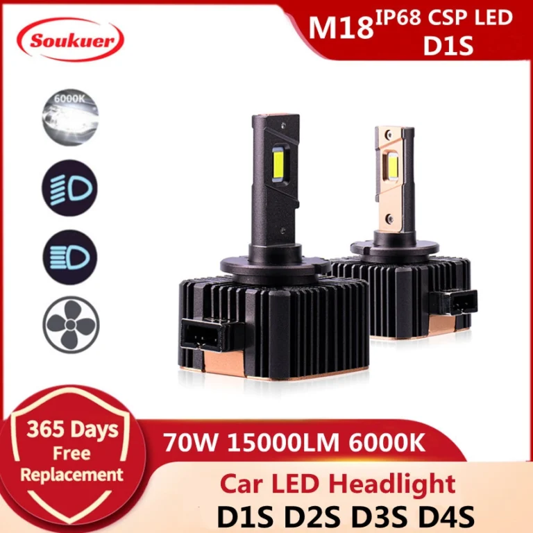 M18 Car Lights D1S D2S Car LED Headlight Bulbs 70W 15000LM 6000K D3S D4S Super Bright Auto Headlamp Fog Lights